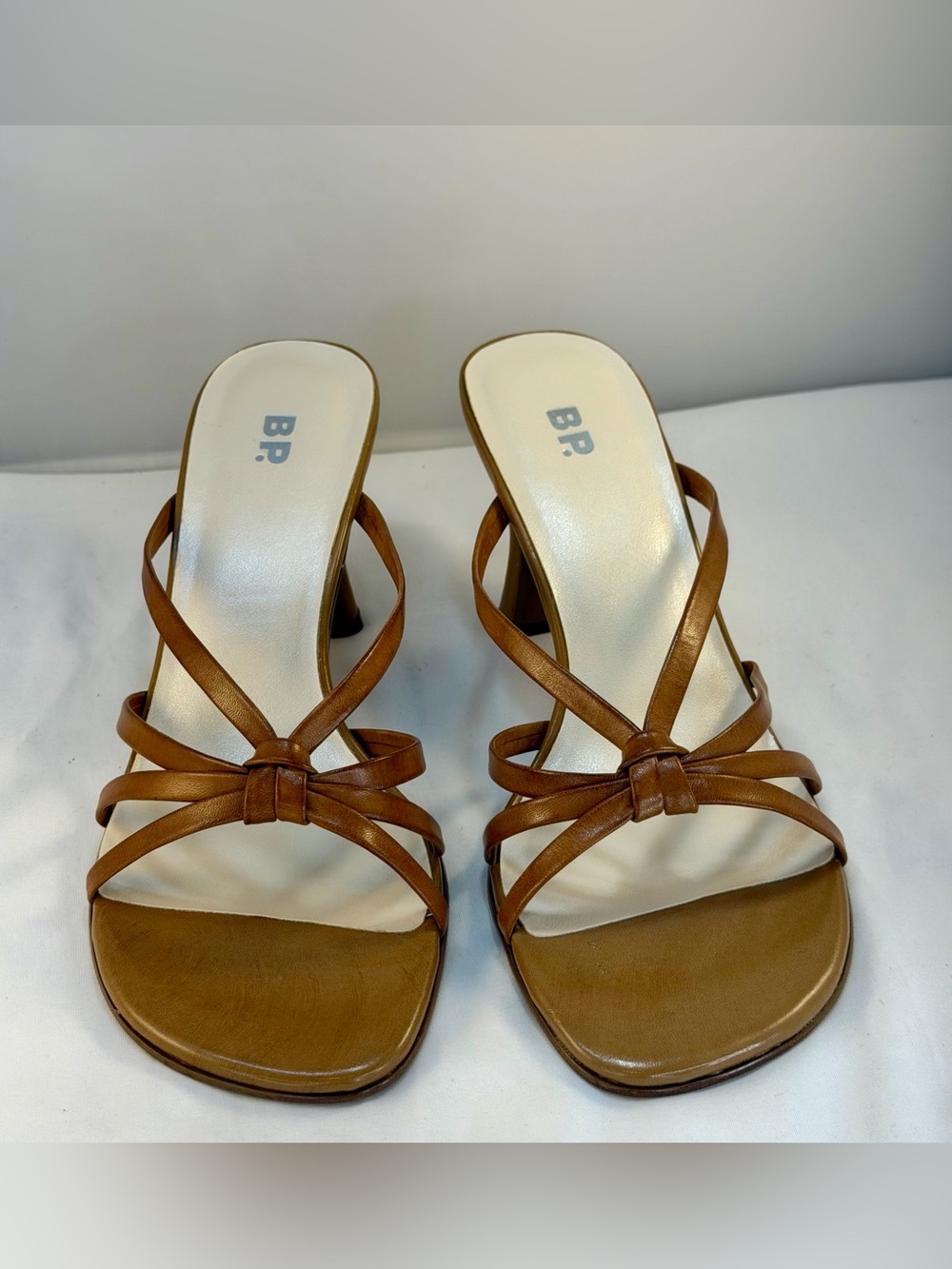 BP. Nordstrom Tan Leather Strappy Dress Sandals